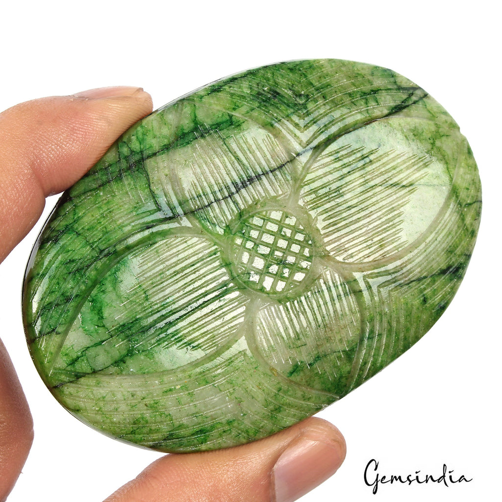 1140 Ct Natural Green Emerald Oval Cut Both Side Carving Earth Mined Huge Gems