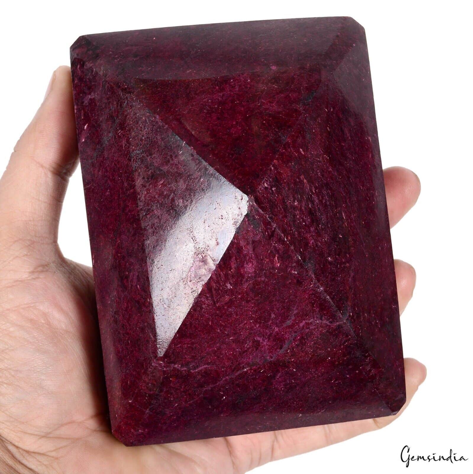 Ruby Loose Gemstone, Octagon Cut, Color Enhanced — 5.1x3.8x2.9 Inches, 9200 Ct (1.84 Kg), Madagascar