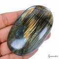 360 Ct Natural Untreated Golden Shine Labradorite Oval Cab Loose Gem For Pendant