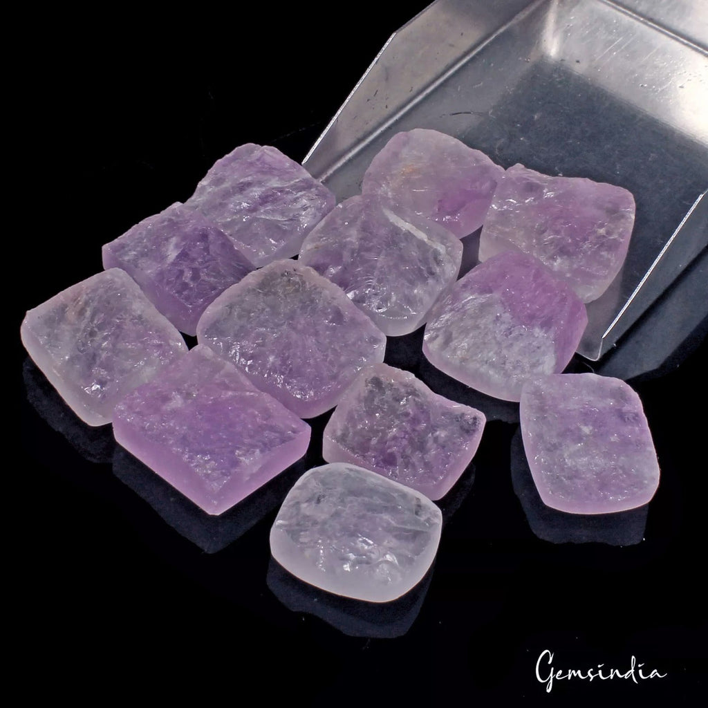 216.35 Ct/12 Pcs Natural Untreated Purple Amethyst Druzy Mix Cut Loose Gems Lot