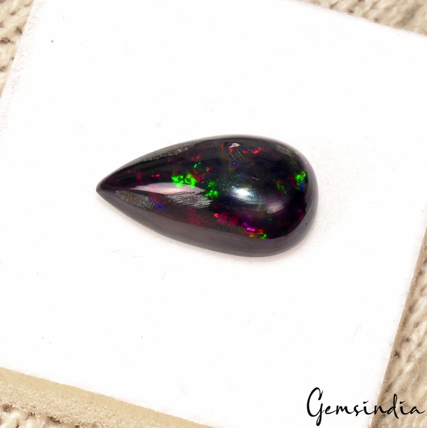 5.20 Cts Natural Ethiopian Black Opal 18x10mm Top Quality Loose Flashy Gemstone