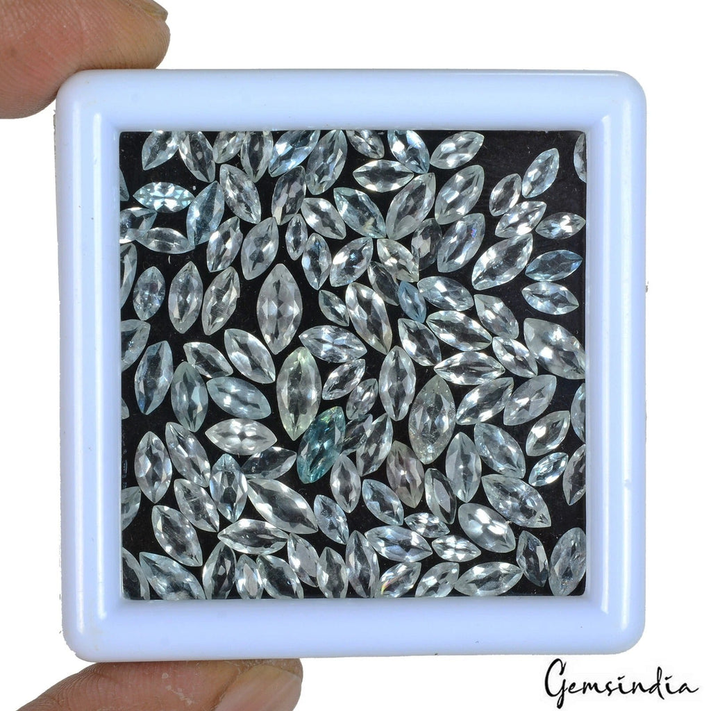 💎 17.00ct 4-7mm Marquise Cut Natural Blue Aquamarine-Unheated, Brazil Gemstones