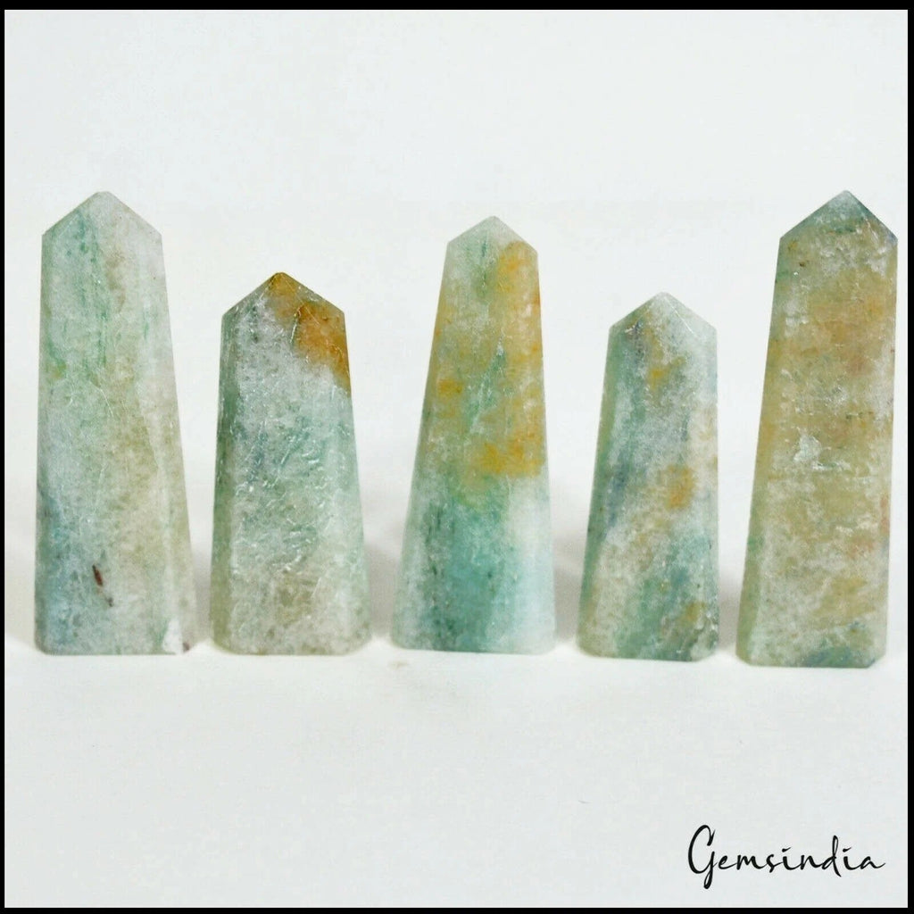 216.10 Ct Natural Green Aventurine Obelisk Healing Crystal Pencil Tower Point