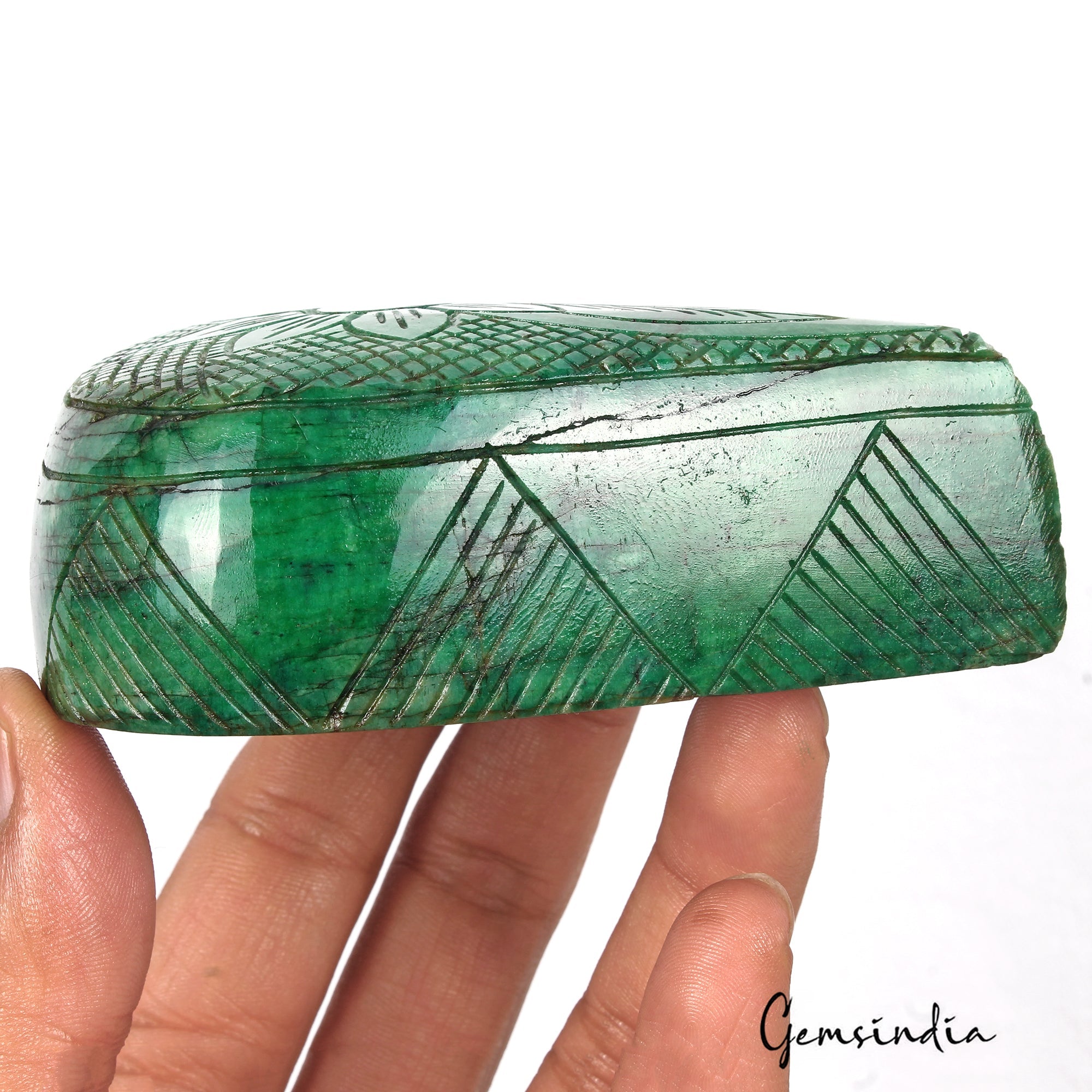 2130 Ct Natural Green Brazilian Emerald Pear Cut Carving Earth Mined Loose Gems