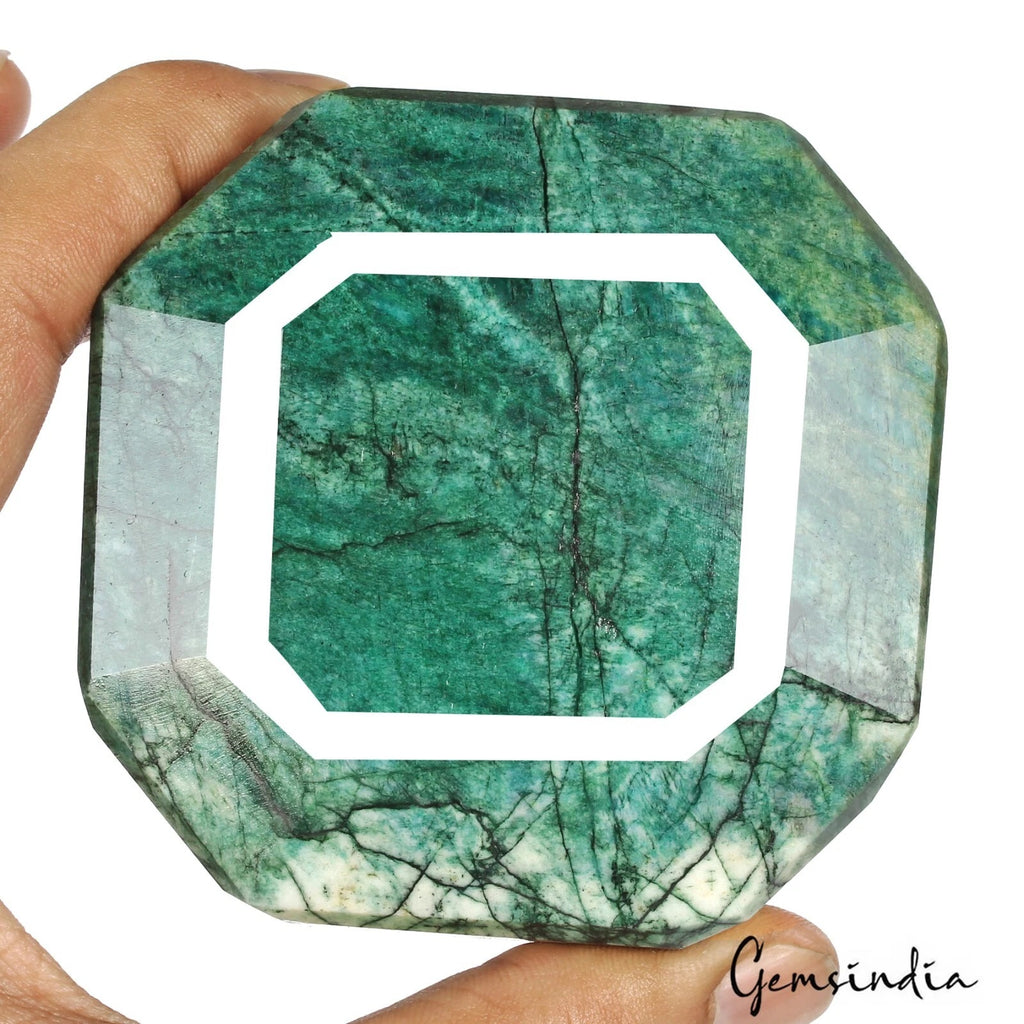 Brazilian Emerald Loose Gemstone, Color Enhanced, Green — 78 x 78 x 57mm, 3440 Ct, Brazil