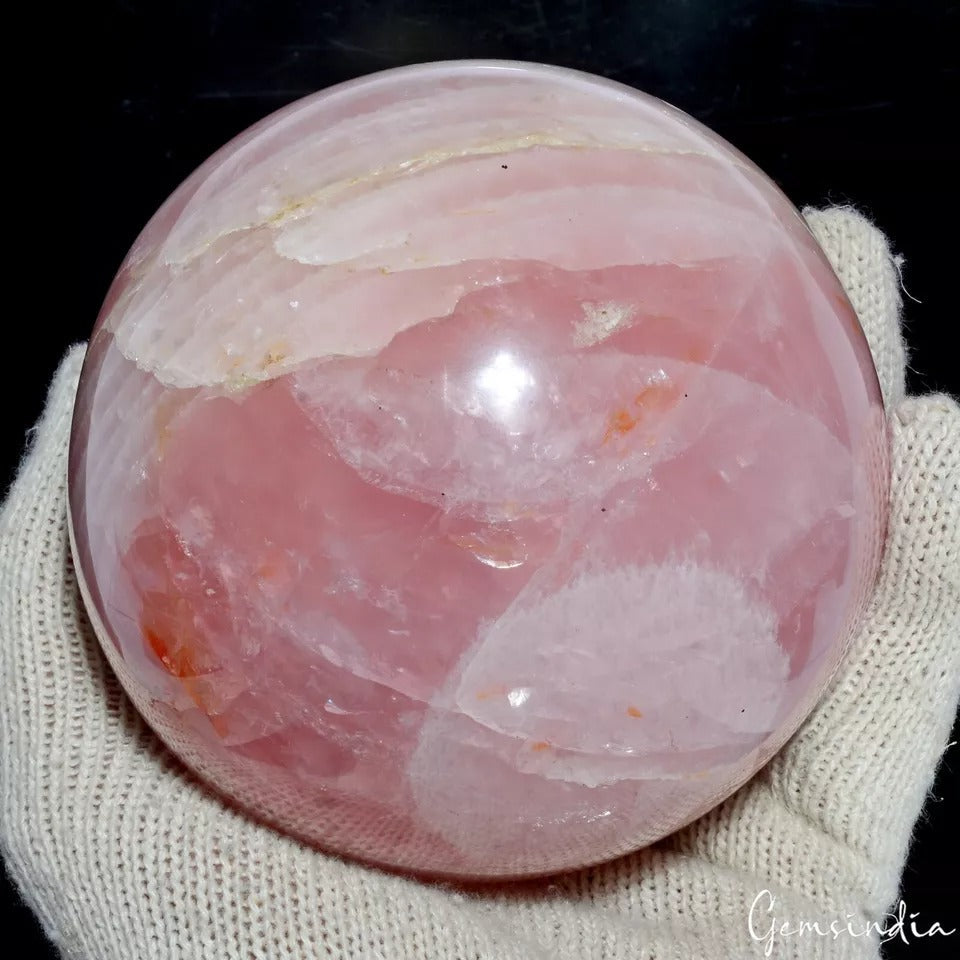 1.53 Kilo Natural Pink Rose Quartz Crystal Mineral Healing Gemstone Sphere/Ball