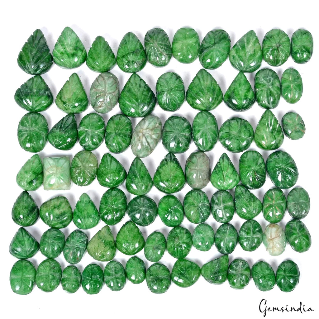 1000 Ct Natural Hand Carving Green Emerald Mix Shape Loose 13-22mm Gemstones Lot