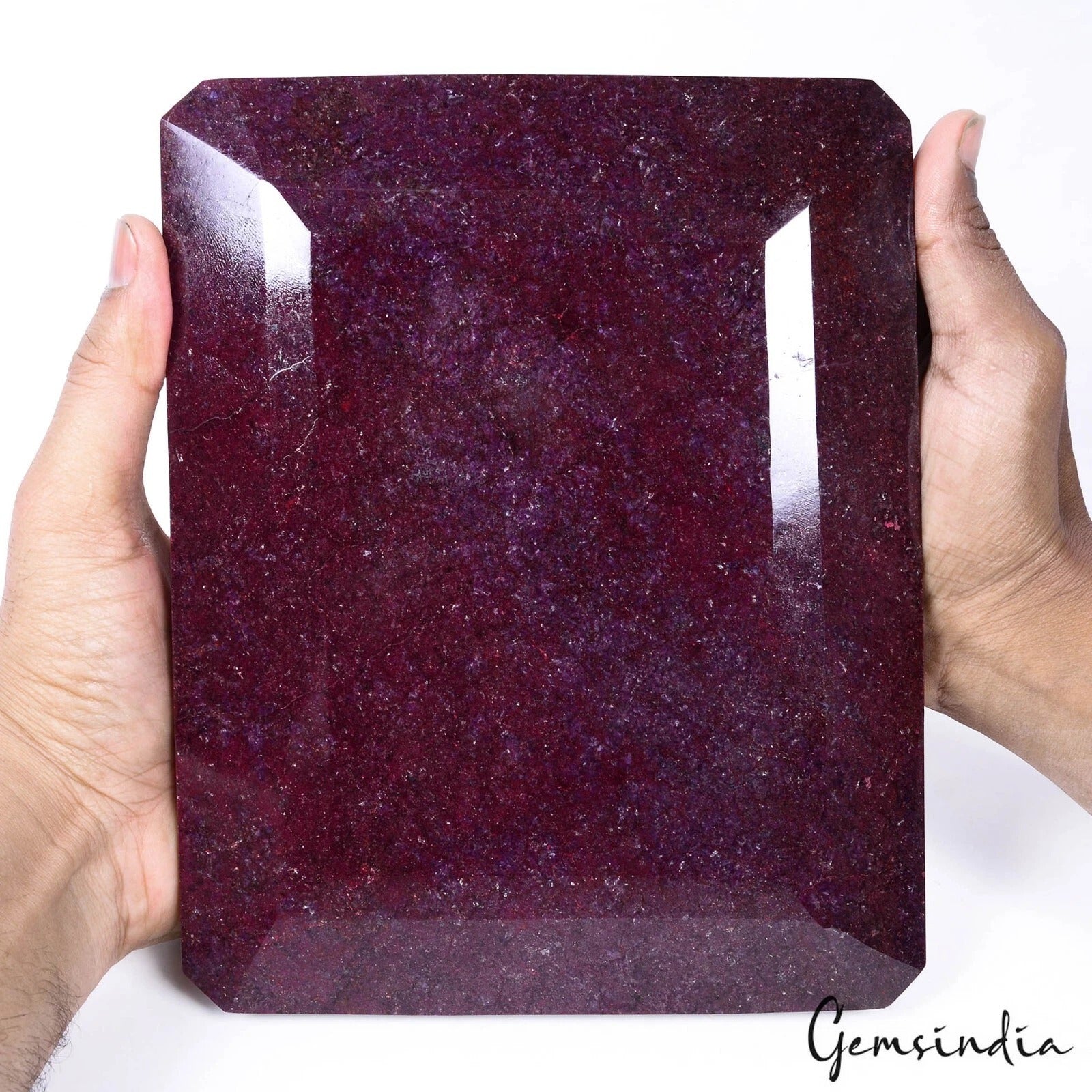 RARE 6.94 Kilo Natural HUGE Red Ruby Museum Grade Octagon Cut Loose Gemstone