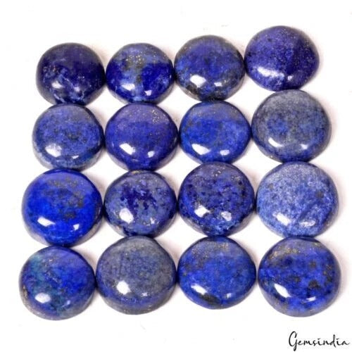 360 Cts/16 Pcs Natural Blue Lapis Lazuli Round Cab Loose Gems Lot For Jewelry