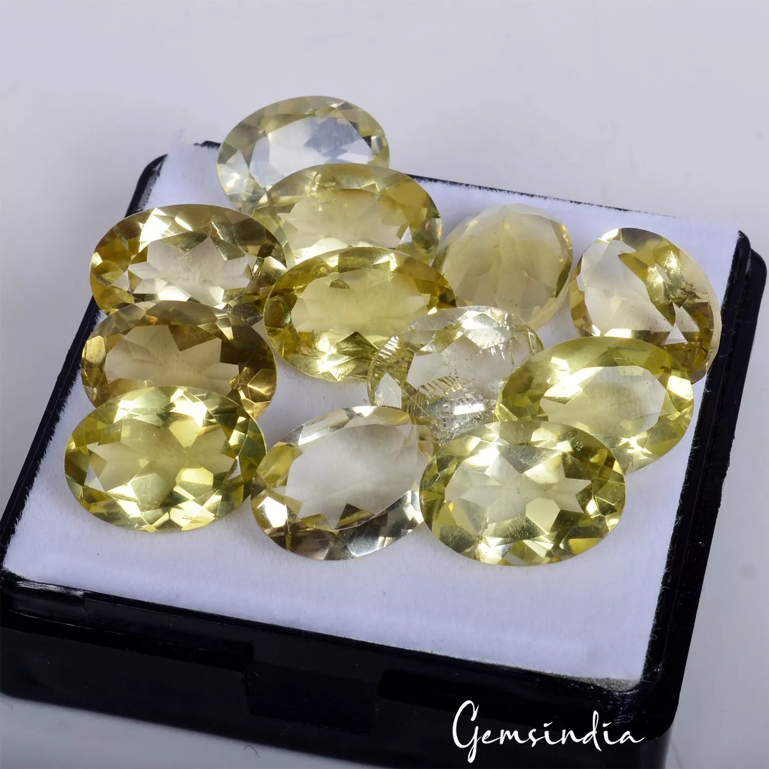 70.20 Cts Natural Lemon Quartz Citrine Oval Cut Loose 13-14mm Gemstones~ 12 pcs