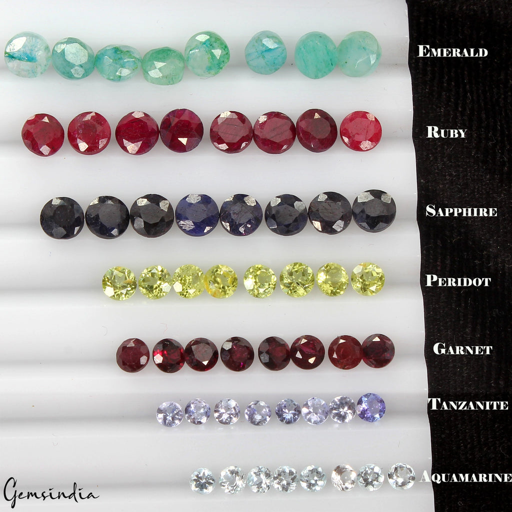 56Pcs Estate Genuine Semi Precious Loose Round Cut Multi Gemstone Lot Collection