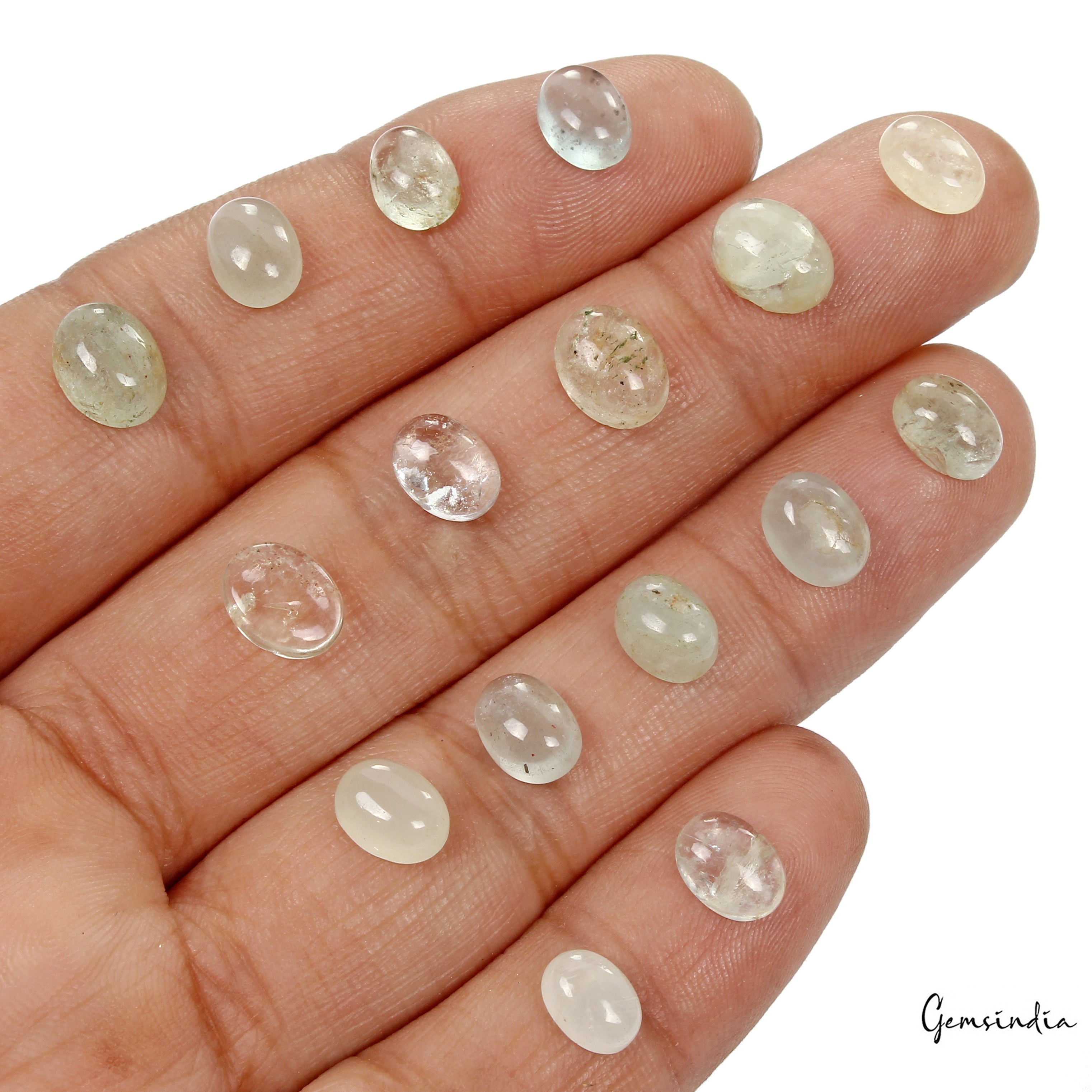 25.20 Cts Natural Blue Green Aquamarine Oval Cab 7-9mm Loose Brazilian Gemstones