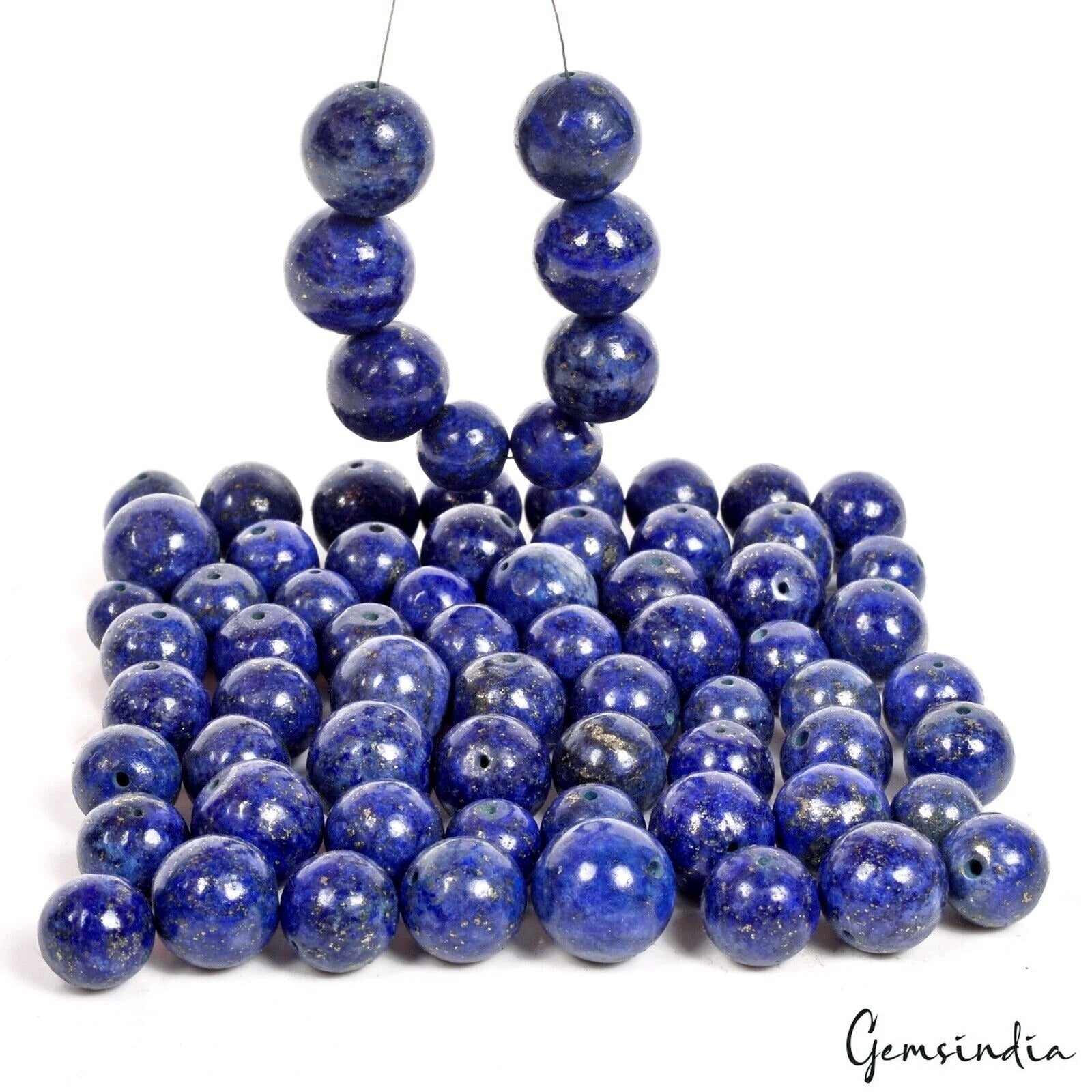 720 Ct Natural Rondelle Glossy Blue Lapis Lazuli Loose Beads 8-13mm Gems~71 Pcs