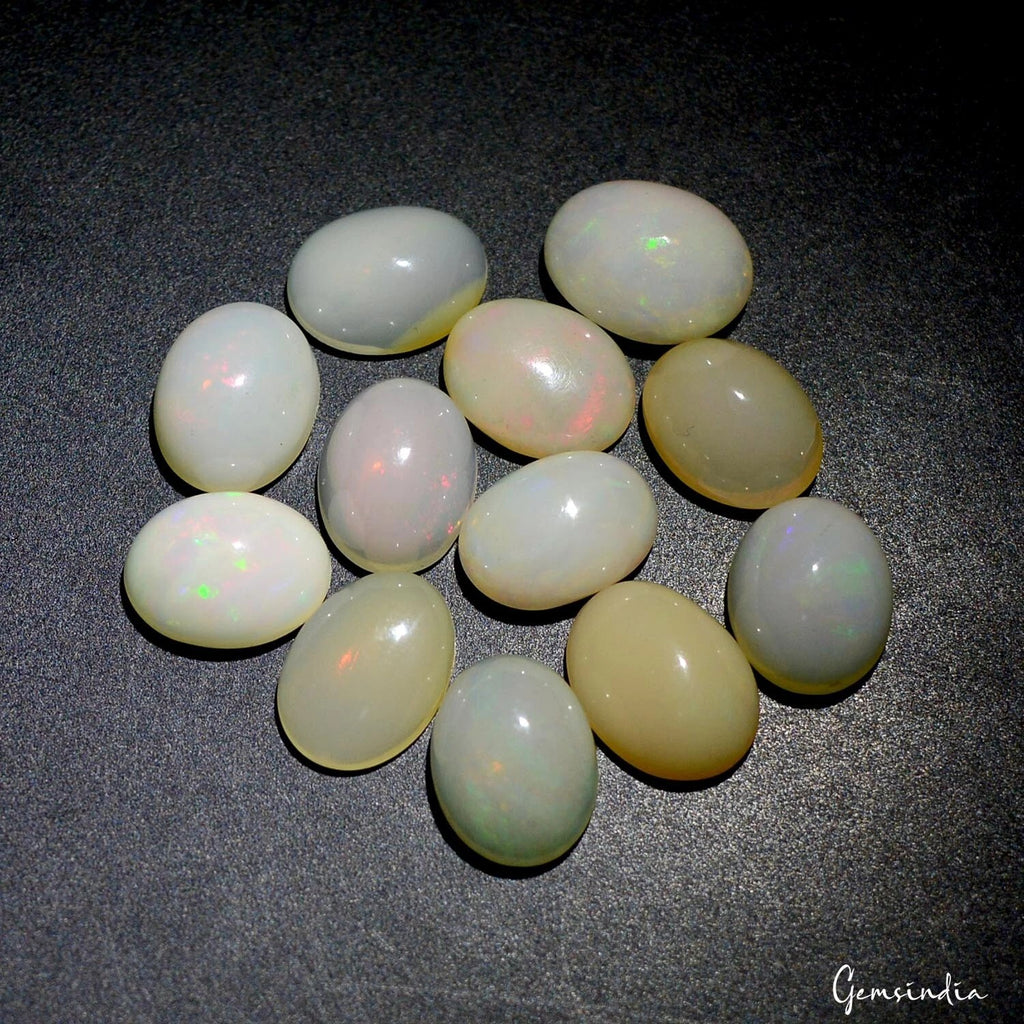 Ethiopian Opal Lot, Cabochon — 12 Pieces, 09mm to 10mm, 20.10 Ct, Ethiopia