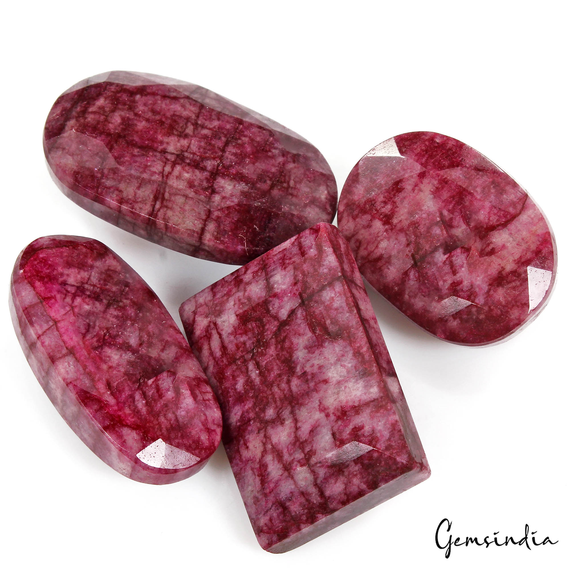 500 Ct/4 Pcs Natural USA Red Beryl Bixbite Mix Faceted Loose Gems Wholesale Lot