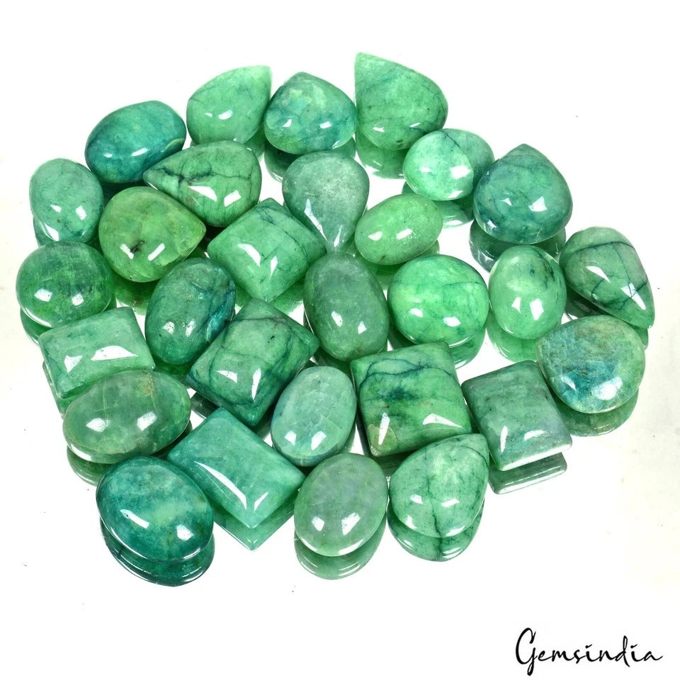 770Ct/29 Pc Natural Emerald Brazilian Mix Cabochon Loose Wholesale Gemstones Lot