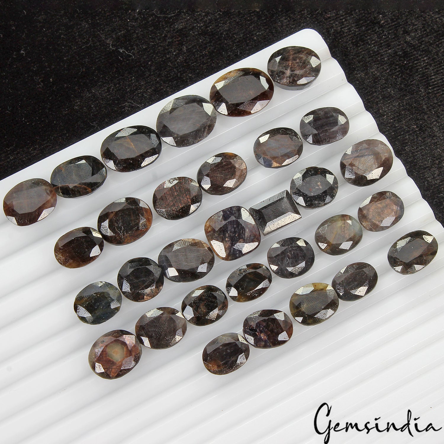 Sapphire Lot, Loose Gemstone, Untreated, Black — 31 Pieces, 12mm to 18mm, 340 Ct, Madagascar