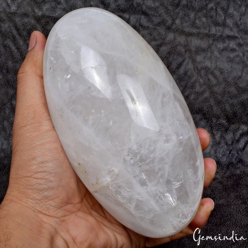 1.60Kg Natural Untreated White Quartz Crystal Mineral Healing Egg Shape Huge Gem