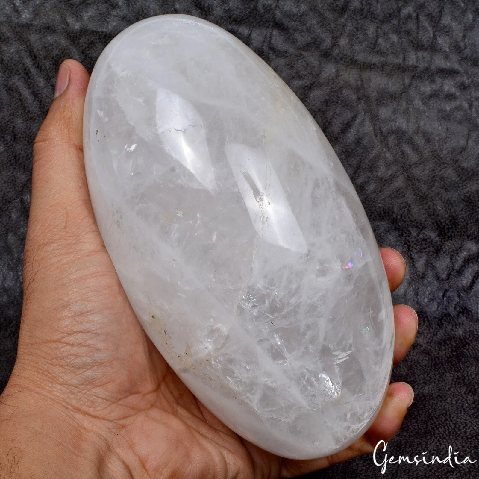 1.60Kg Natural Untreated White Quartz Crystal Mineral Healing Egg Shape Huge Gem