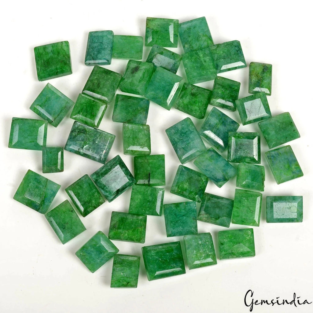 Emerald Lot, Loose Gemstone, Color Enhanced, Green — 46 Pieces, 11mm to 19mm, 630 Ct, Brazil