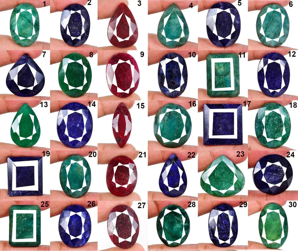 Ruby Lot, Loose Gemstone, Color Enhanced, Multi Color — 30 Pieces, 22mm to 42mm, 2163.50 Ct, Madagascar