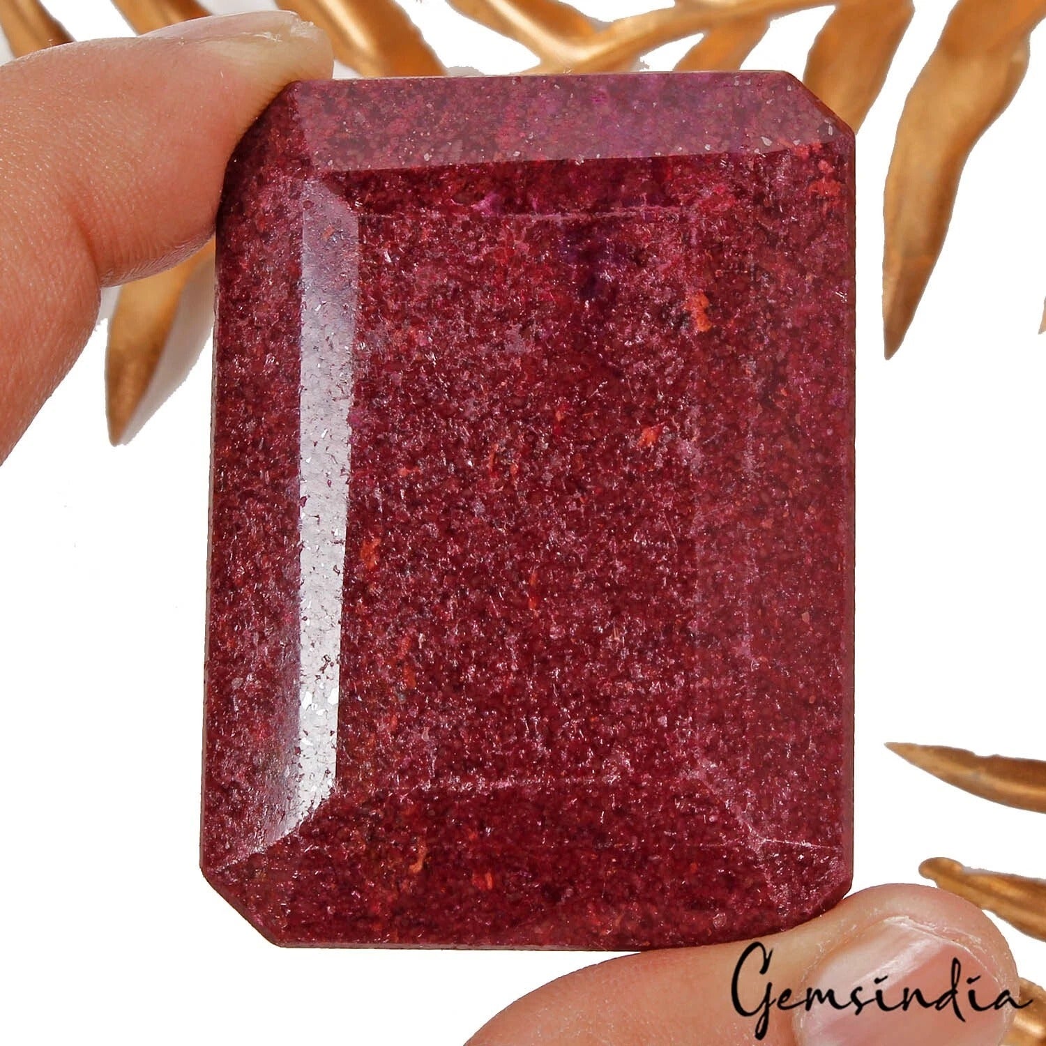 Ruby Loose Gemstone, Color Enhanced, Red — 56x41x23mm, 660 Ct, Madagascar