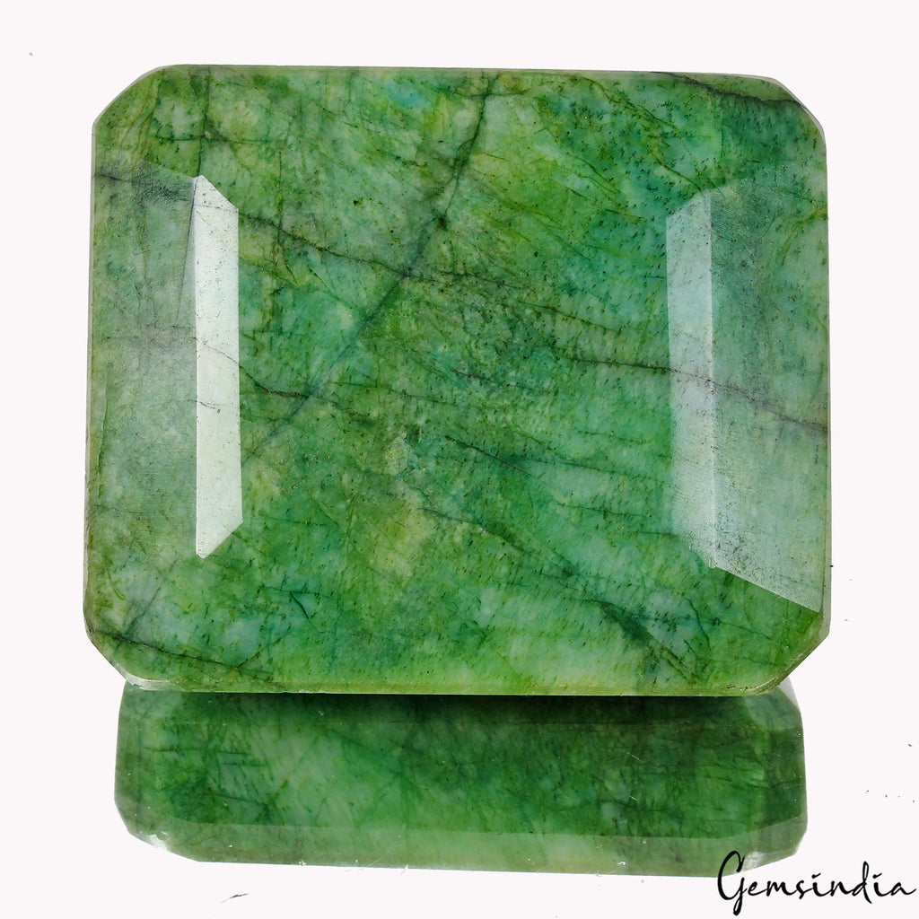 Huge 670 Cts Natural Brazilian Green Emerald Octagon Cut Loose Faceted Gemstone