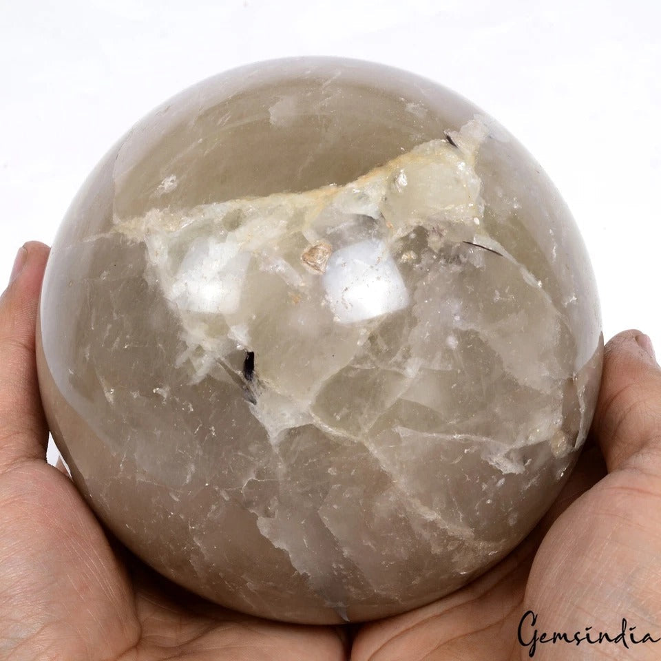 2.6 Kilo Natural Smoky quartz Crystal Reiki Healing Home Decor Gemstone Sphere
