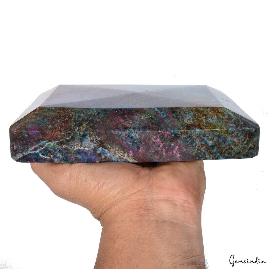 2.8 Kg Natural Ruby Kyanite Octagon Cut Faceted Untreated Museum Grade Gemstone