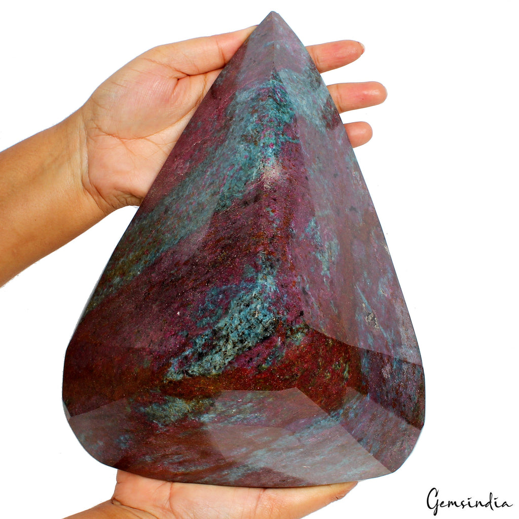 6.8 Kilo Natural Untreated Ruby Kyanite Pear Cut Large Collectible Gemstone