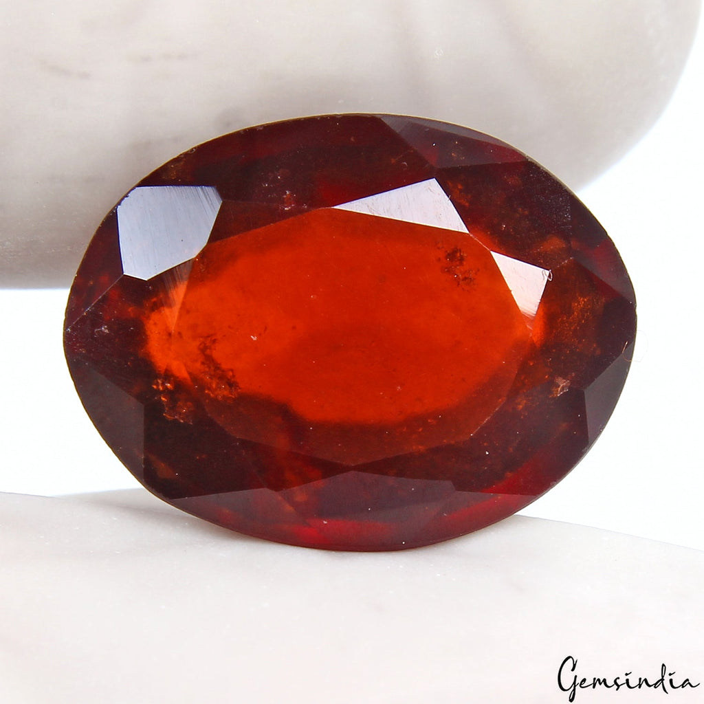 AAA Grade 5.90Ct Natural Hessonite Garnet Oval Cut IGL&I Certified Huge Gemstone