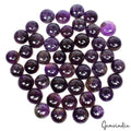 550 Ct/46 Pcs Natural Untreated Purple Amethyst Round Cab Loose Gems For Jewelry