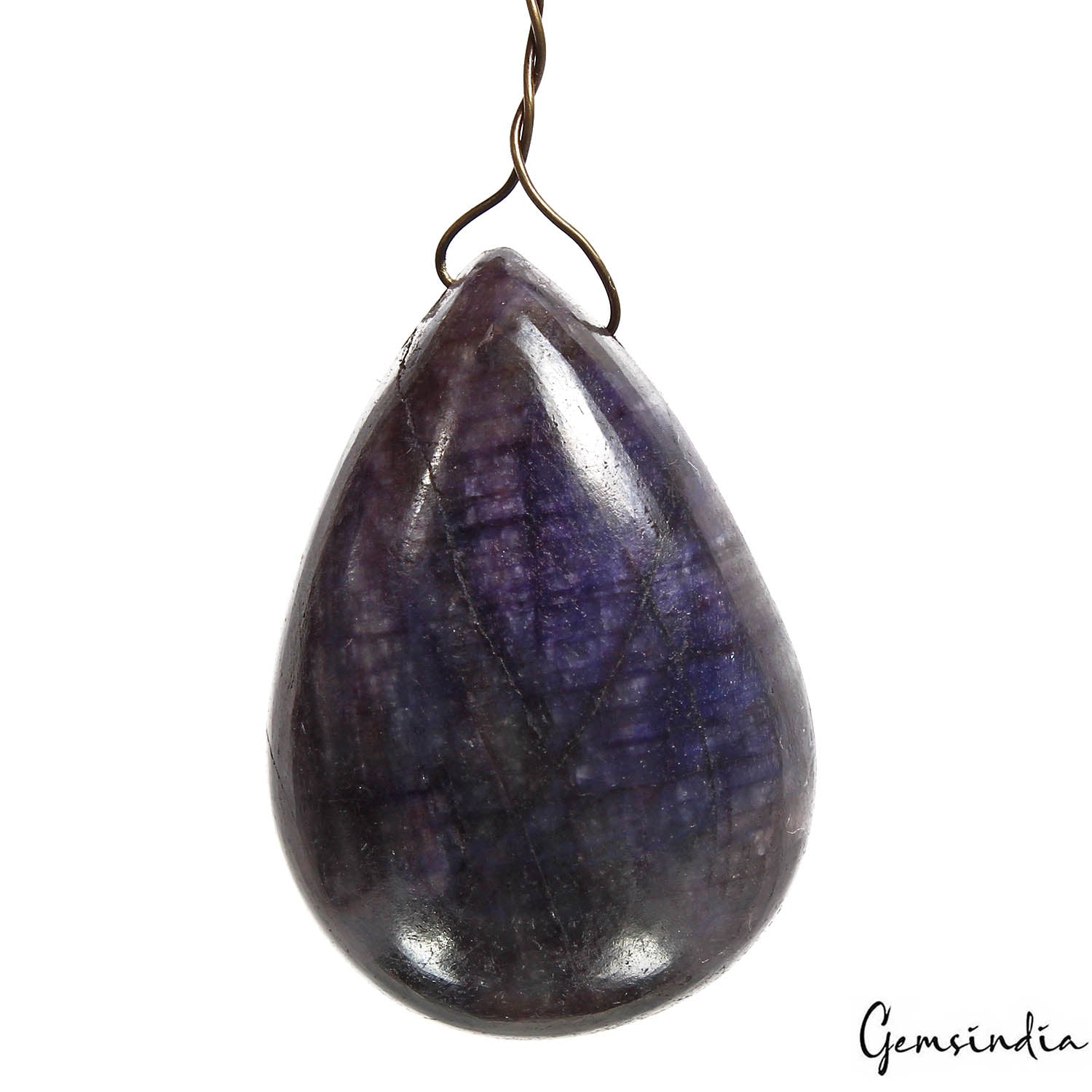 Certified 126.30 Cts Natural Gray Blue Sapphire Pear Cab Drilled Briolette Gem