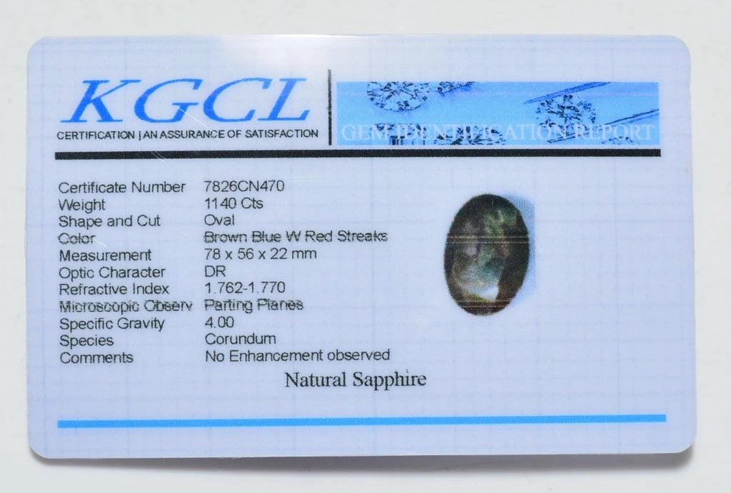 Sapphire Loose Gemstone, Untreated, Brown — 78x56x22mm, 1140 Ct