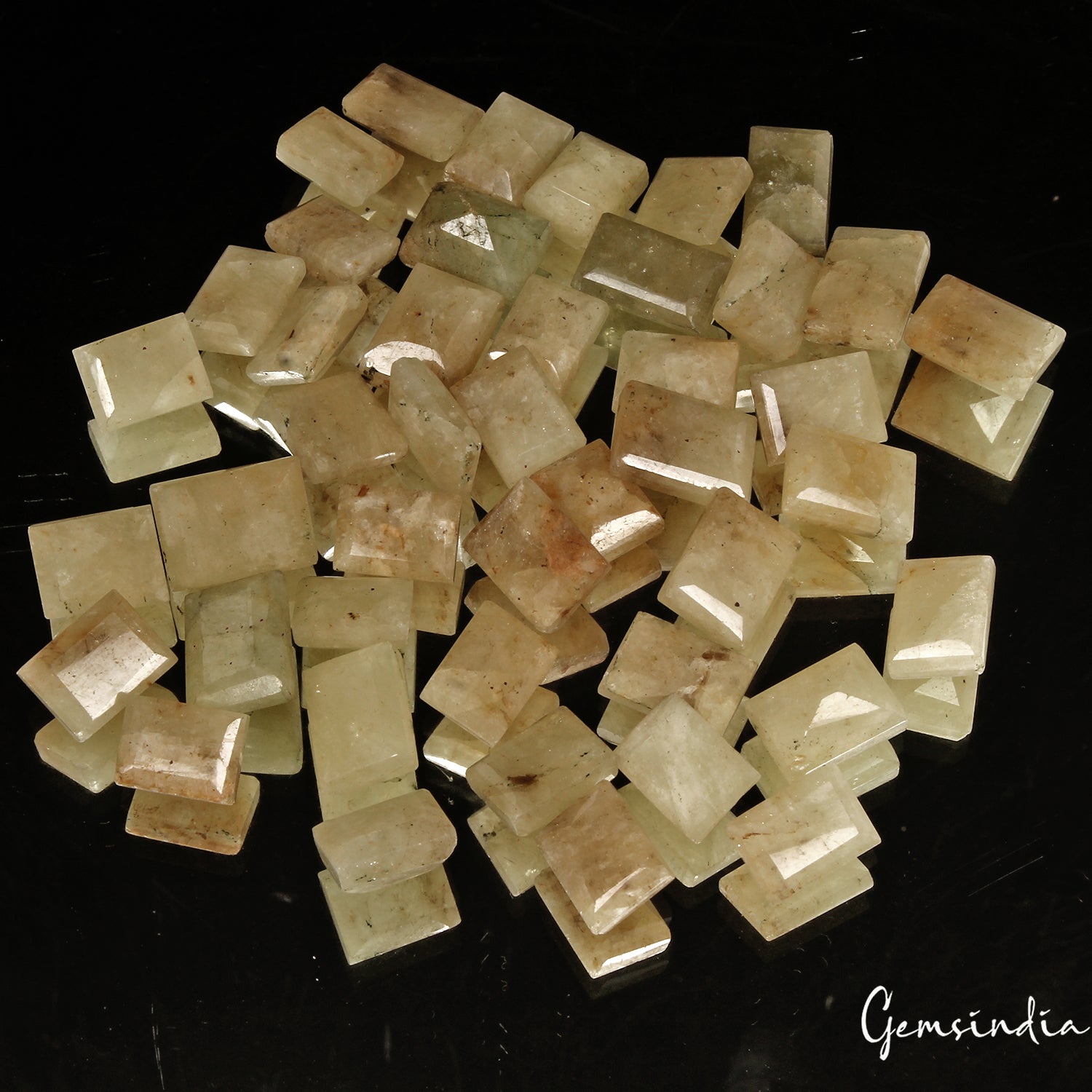 420 Cts/44 Pcs Natural Untreated Yellow Green Beryl Baguette Cut Loose Gems Lot