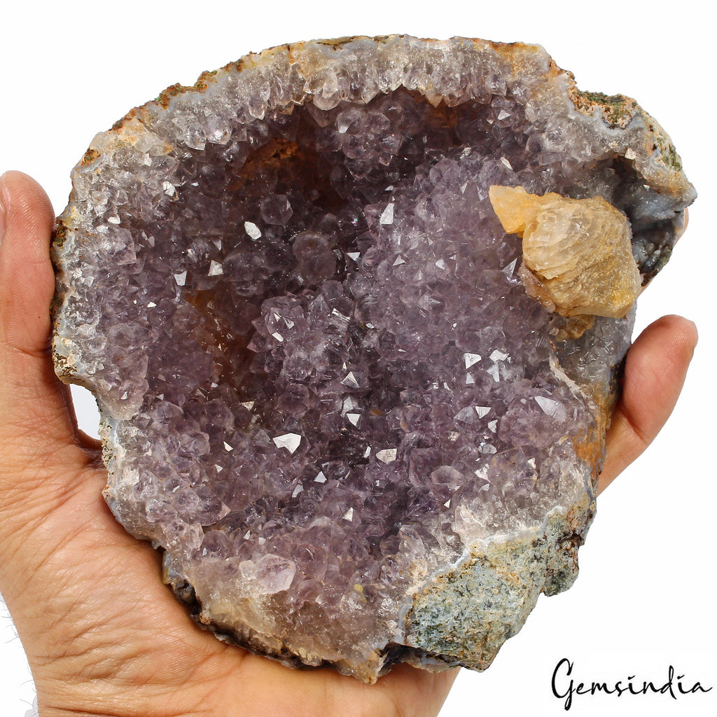 3740 Ct Large Natural Amethyst Geode Crystal Cluster-Druzy Home Decor With Stand