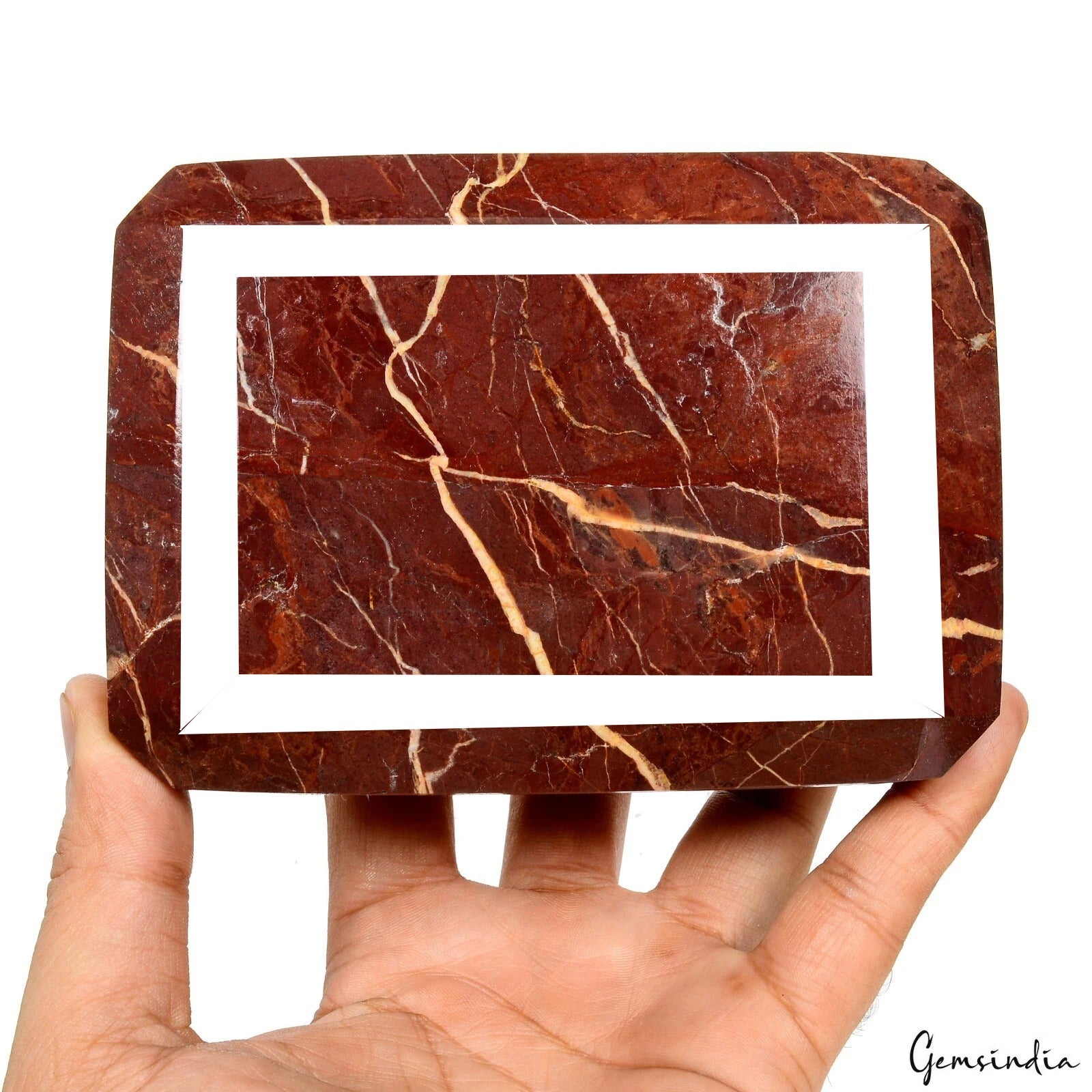 Natural Earth mined Red Jasper 1.8 Kg Emerald Cut Large Size Untreated Gemstone