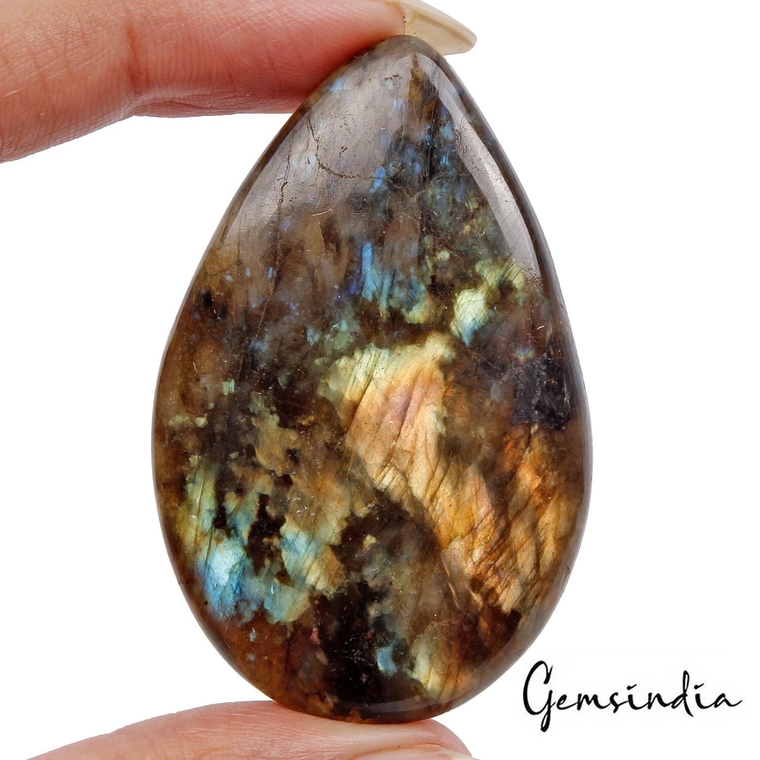 Labradorite Cabochon, Untreated — 57 x 37 x 8mm, 146.40 Ct
