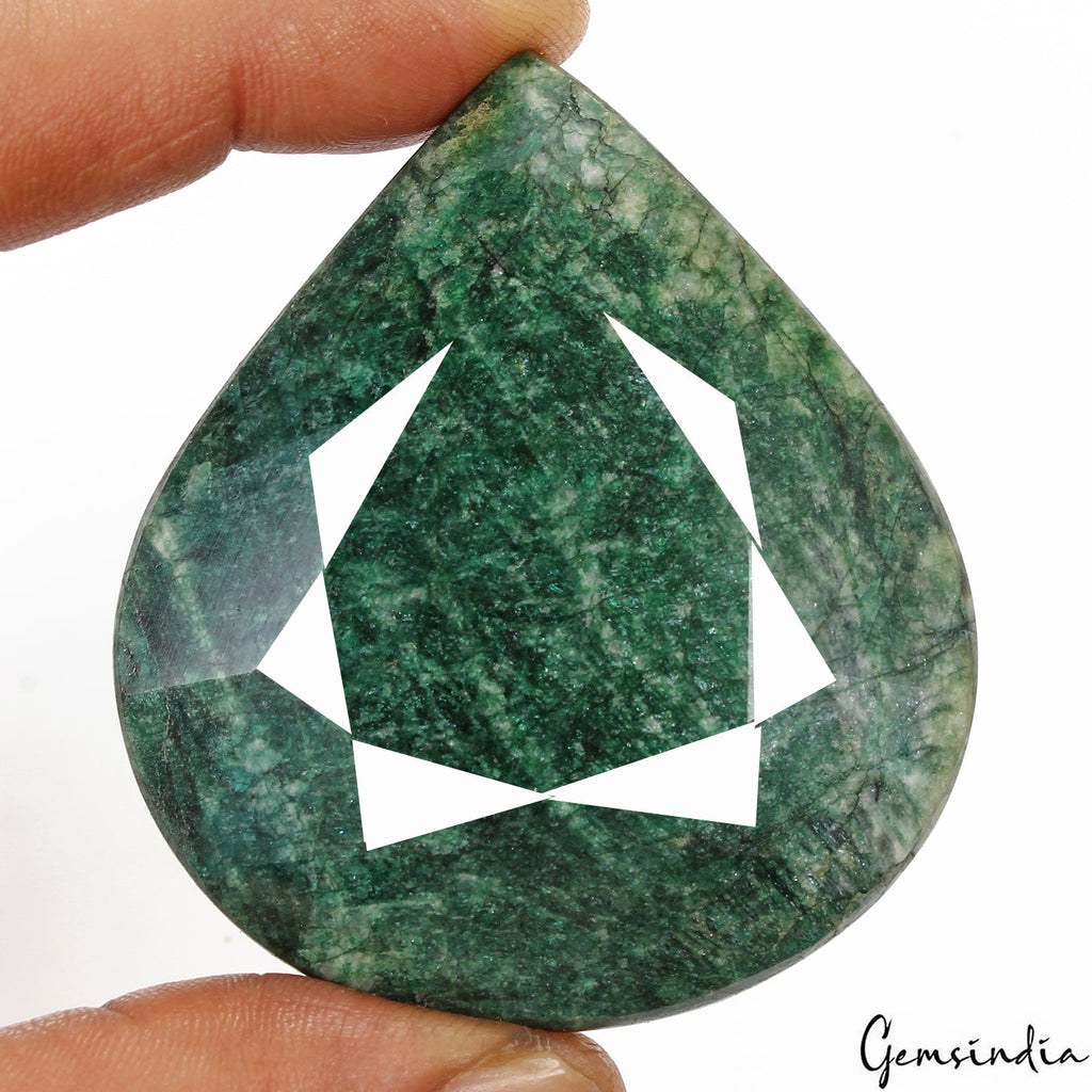 530 Ct Natural Brazilian Green Emerald Pear Faceted Cut Loose Huge Size Gemstone