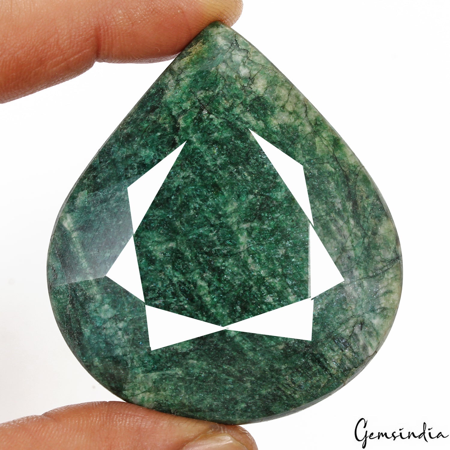 530 Ct Natural Brazilian Green Emerald Pear Faceted Cut Loose Huge Size Gemstone