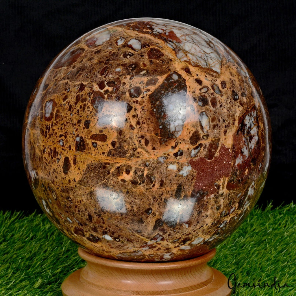 14 Kg Natural Untreated Brown King Cobra Jasper Huge Sphere Crystal Healing 8.5"