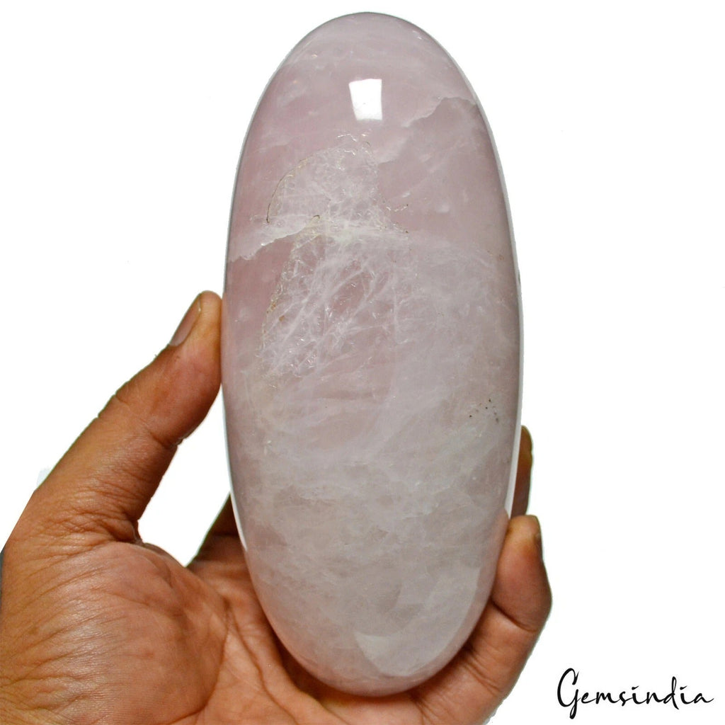1.1 Kilo Natural Rose Quartz Pink Crystal Healing Mineral Egg Cab Huge Size Gem