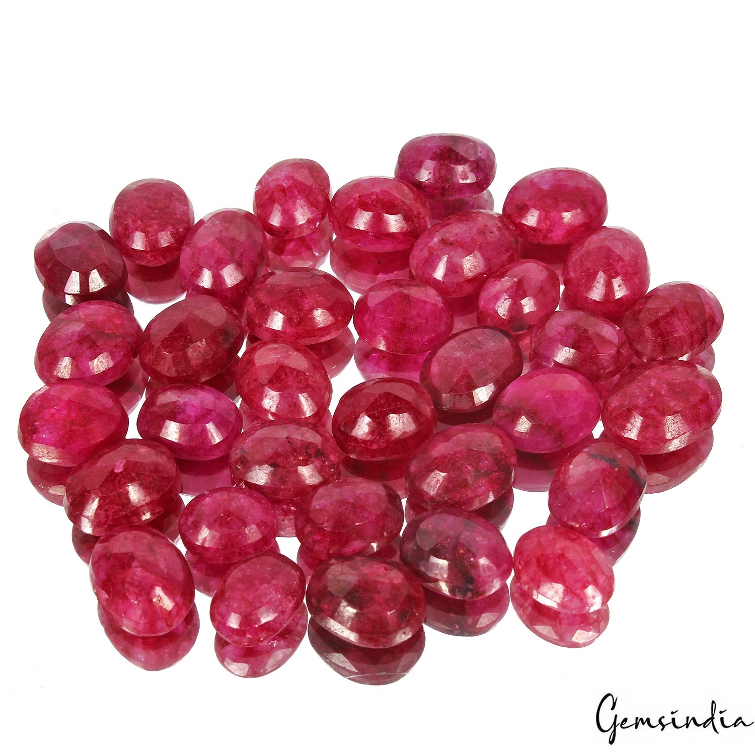 320 Ct/34 Natural Red Pink USA Beryl Bixbite Oval Faceted Loose Gems For Jewelry