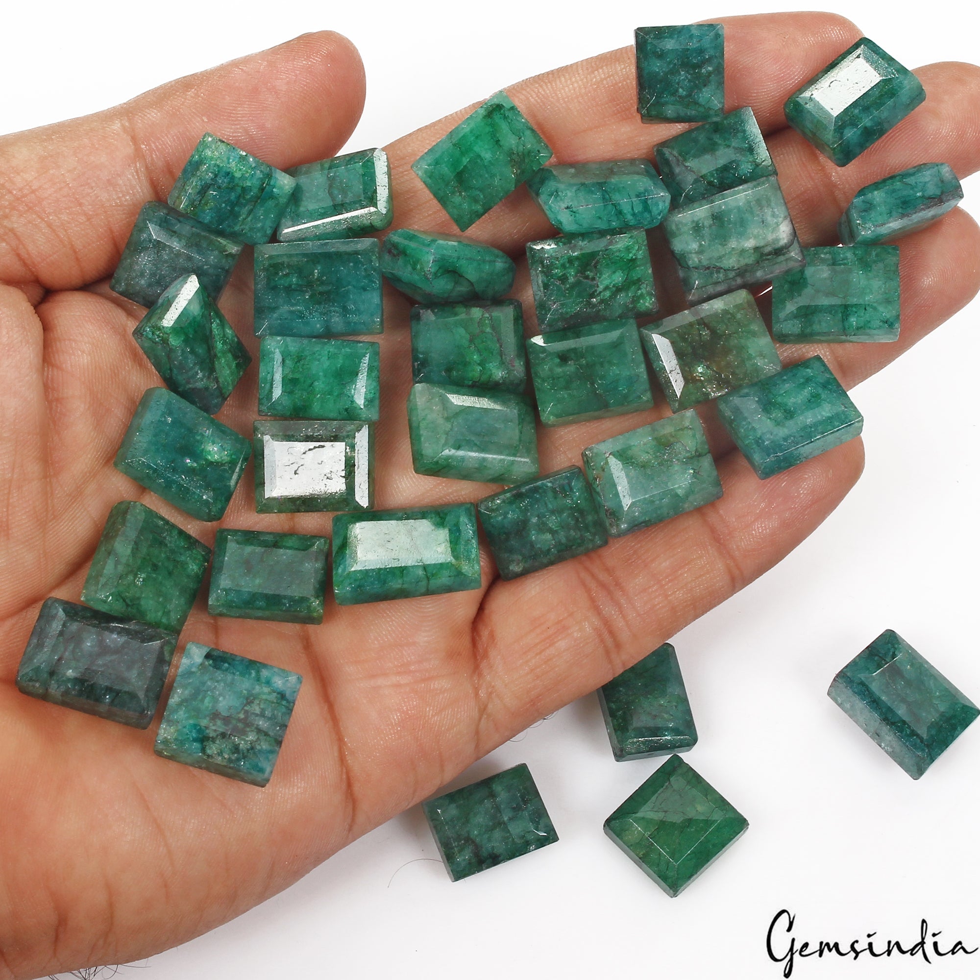 500 Ct/34 Pcs Natural Brazilian Green Emerald Baguette Cut Loose Gem For Jewelry