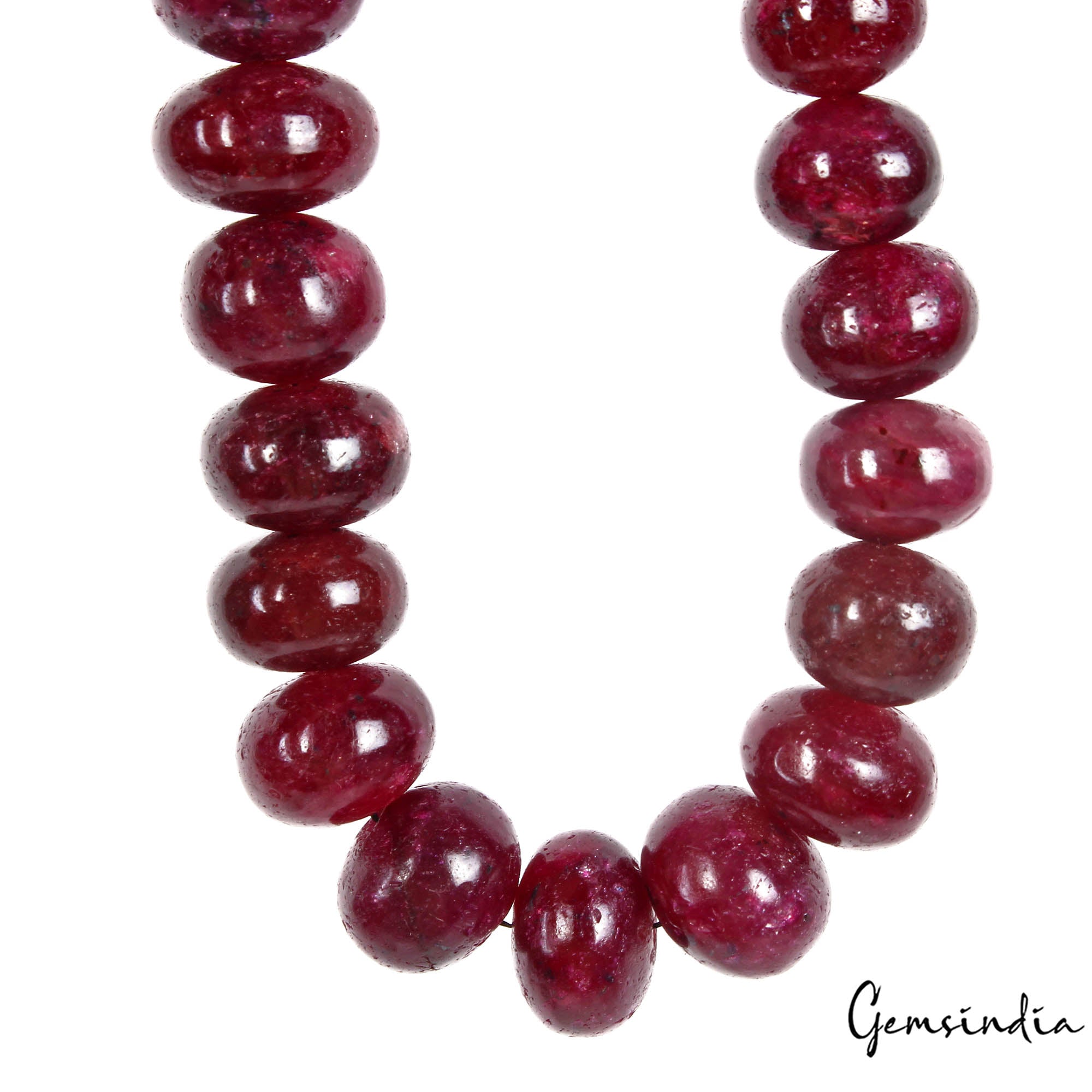 Certified 700 Ct/30 Pcs Natural Nice Red Ruby Round Cab Drilled Bead For Jewelry
