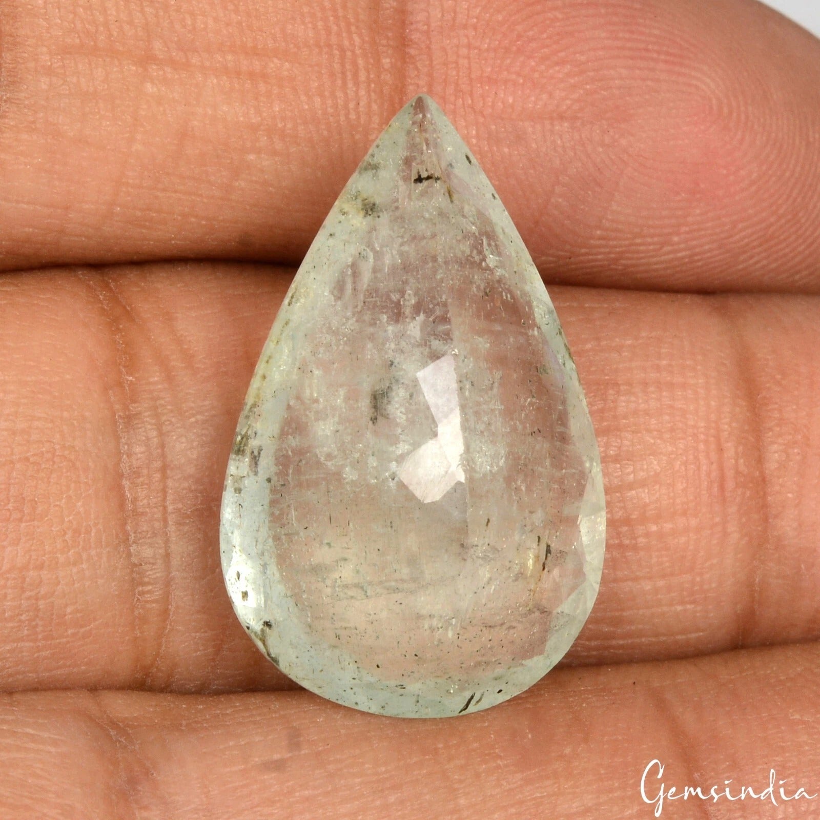 17.10 Cts Natural Untreated Brazilian Green Aquamarine Pear Cut Gem for Jewelry