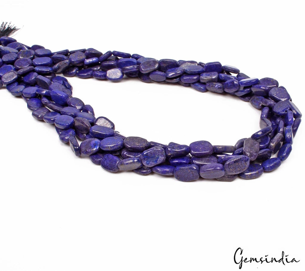 1070 Cts/5 Strands Natural Blue Lapis Lazuli Oval Cab Drill Bead Strand 22"Each