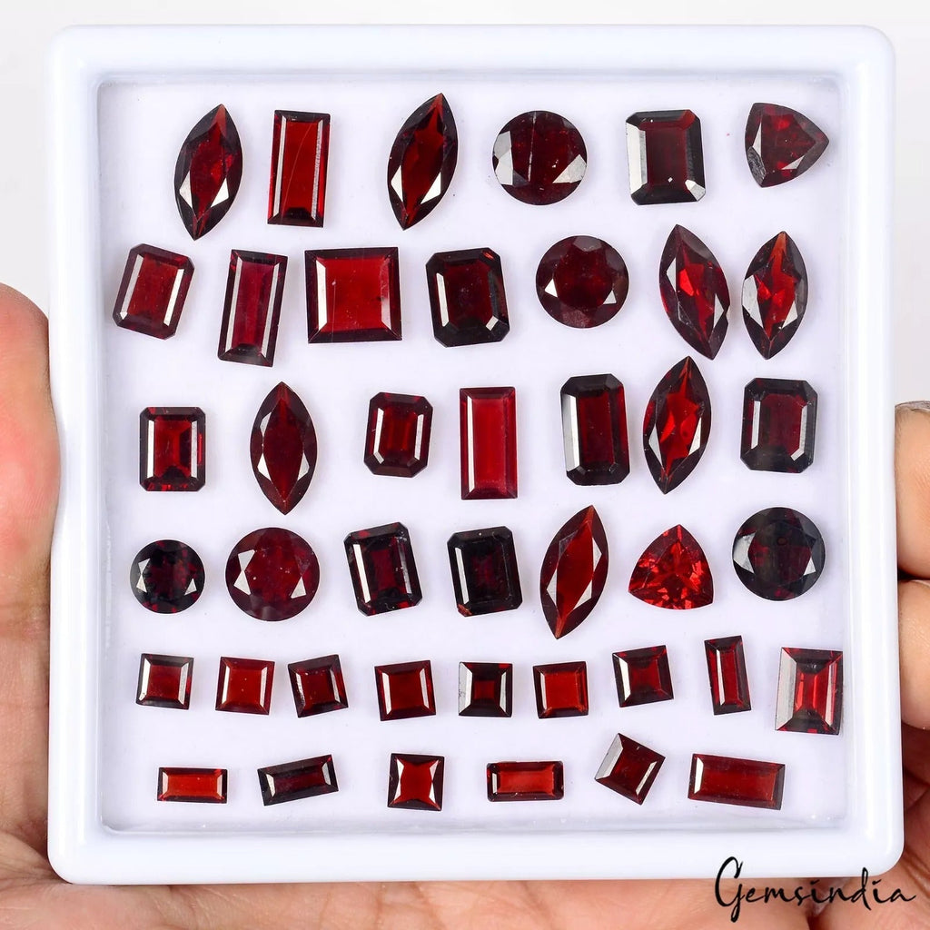 Natural Rhodolite Garnet Mix Cut Faceted Loose Untreated Gemstone 5-14mm/100 Cts