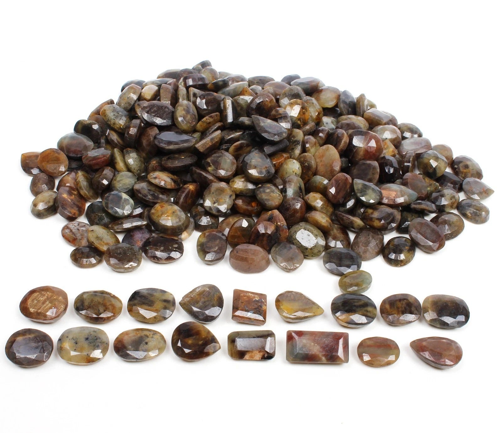 Sapphire Lot, Loose Gemstone, Untreated, Bi Color — 250 Pieces, 10mm to 20mm, 2500 Ct, Madagascar