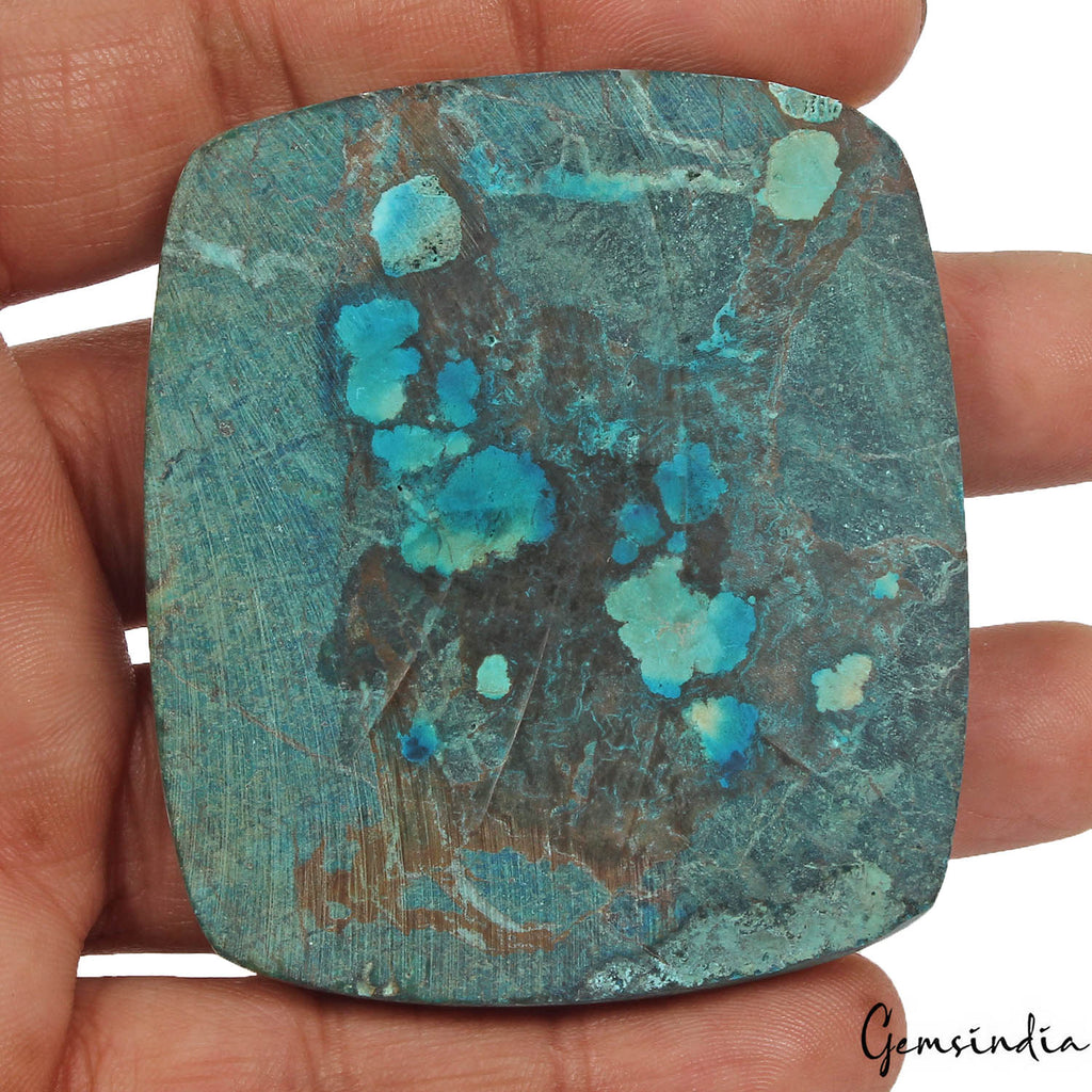 Turquoise Cabochon, Blue — 63x55x8mm, 280 Ct